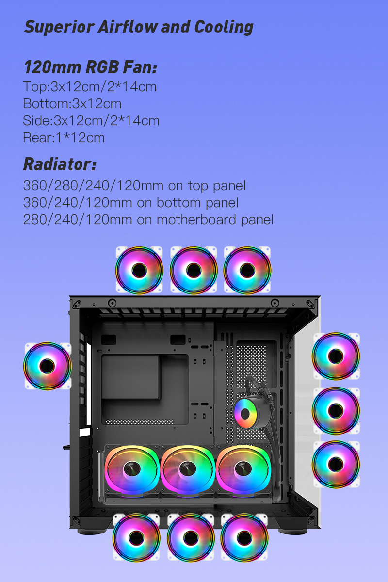 DIYPC DIY-CUBE10-Wood Black USB3.0 /Type C ATX Mid Tower Gaming